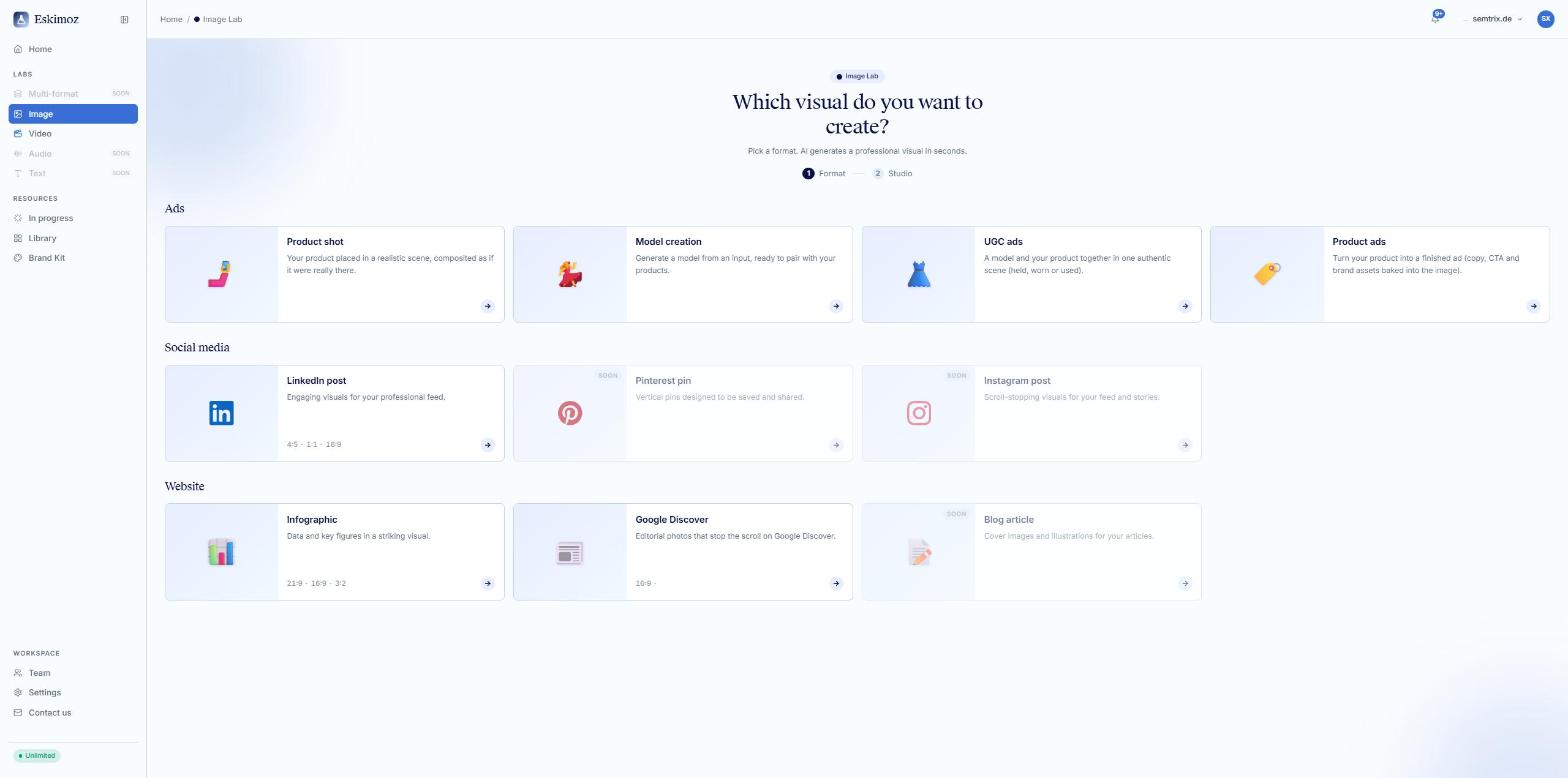 Eskimoz Lab: Auswahl der Bildformate