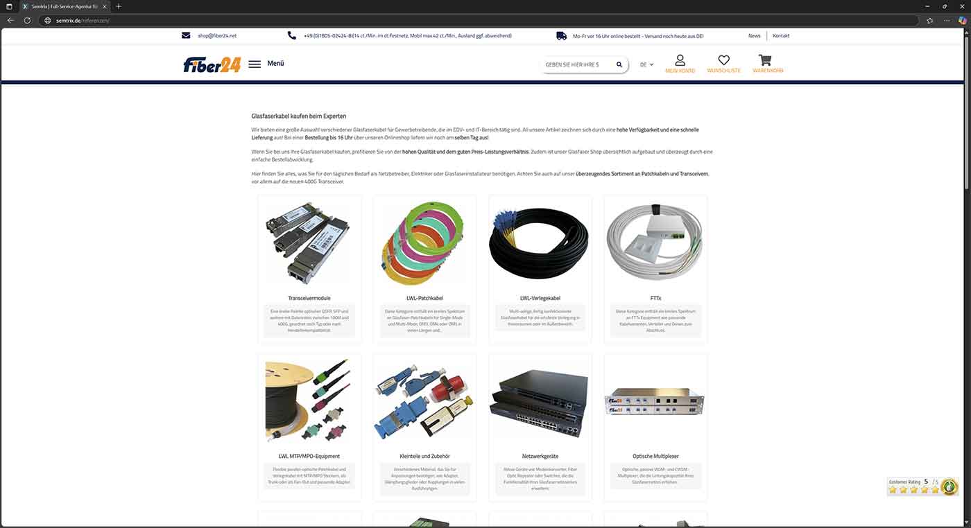 Referenzen shop.fiber24.net
