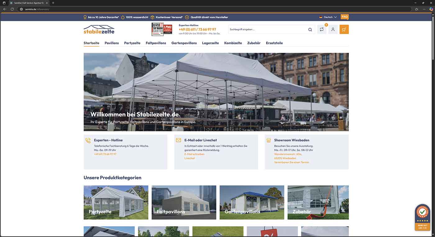 Referenzen stabilezelte.de