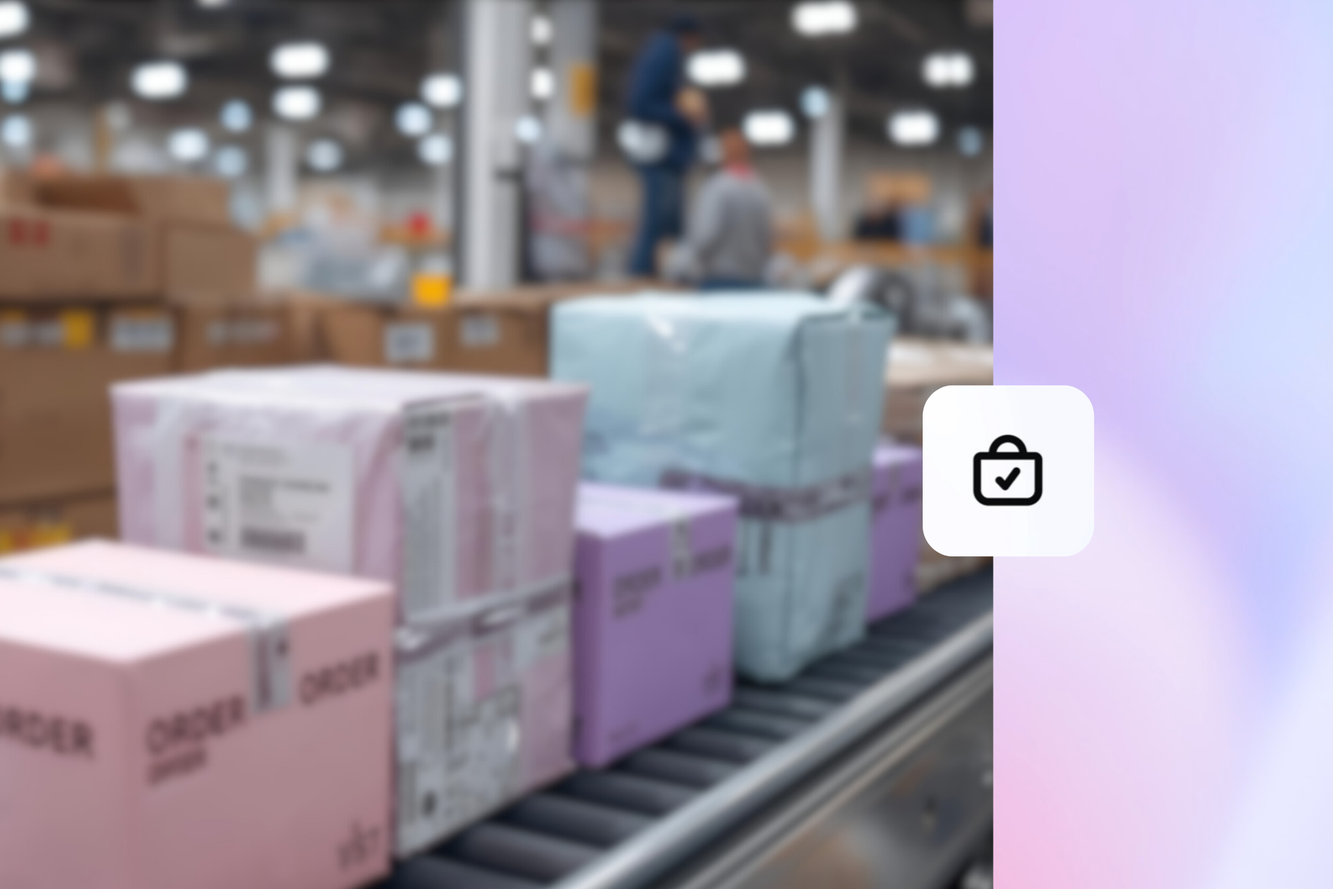 Pakete auf dem Lieferband, Bestellungen von ChatGPT Shopping